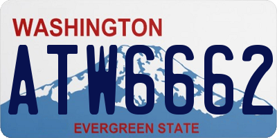 WA license plate ATW6662