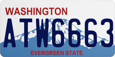 WA license plate ATW6663