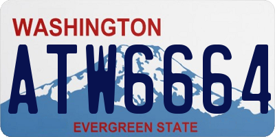 WA license plate ATW6664