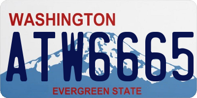 WA license plate ATW6665