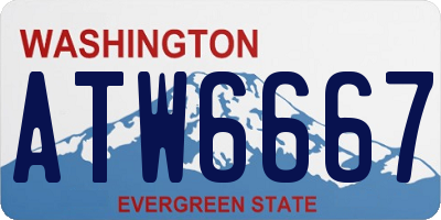 WA license plate ATW6667