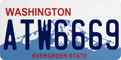 WA license plate ATW6669