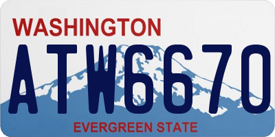 WA license plate ATW6670