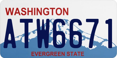WA license plate ATW6671