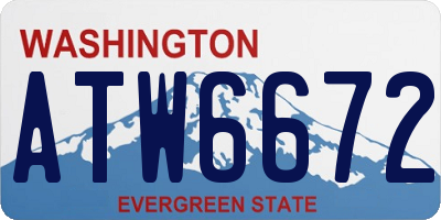 WA license plate ATW6672