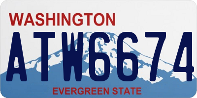 WA license plate ATW6674