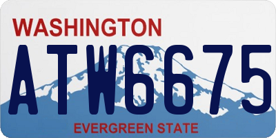 WA license plate ATW6675