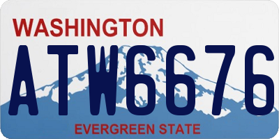 WA license plate ATW6676