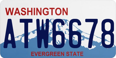 WA license plate ATW6678