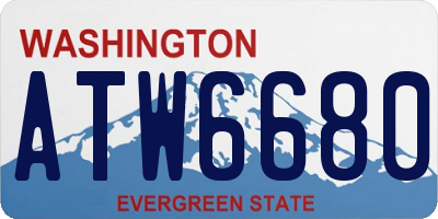 WA license plate ATW6680