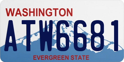 WA license plate ATW6681