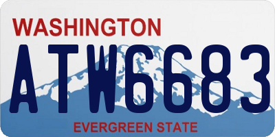 WA license plate ATW6683