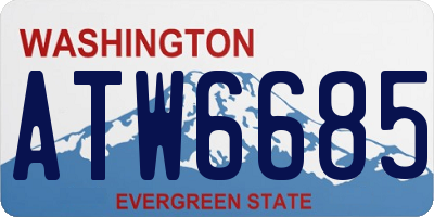 WA license plate ATW6685
