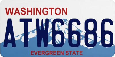 WA license plate ATW6686