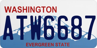 WA license plate ATW6687