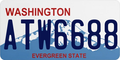 WA license plate ATW6688