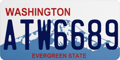 WA license plate ATW6689