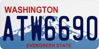 WA license plate ATW6690
