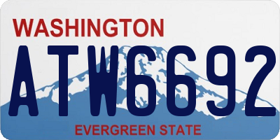 WA license plate ATW6692