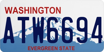 WA license plate ATW6694