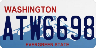 WA license plate ATW6698