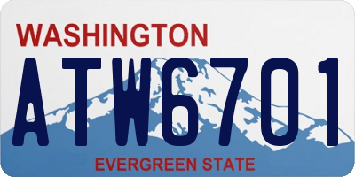 WA license plate ATW6701