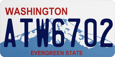 WA license plate ATW6702