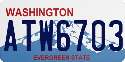 WA license plate ATW6703