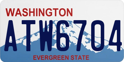 WA license plate ATW6704