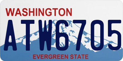 WA license plate ATW6705