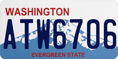 WA license plate ATW6706