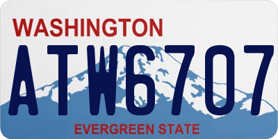 WA license plate ATW6707