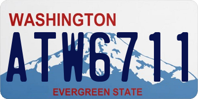 WA license plate ATW6711