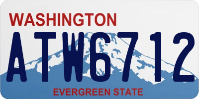 WA license plate ATW6712