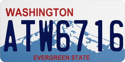 WA license plate ATW6716