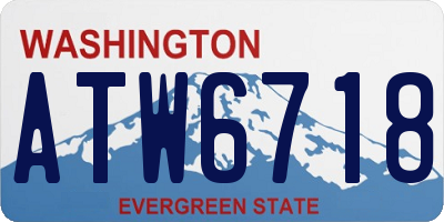 WA license plate ATW6718
