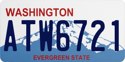 WA license plate ATW6721