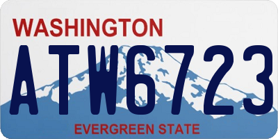 WA license plate ATW6723
