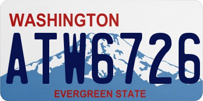 WA license plate ATW6726