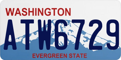 WA license plate ATW6729