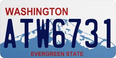 WA license plate ATW6731