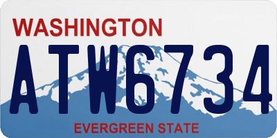 WA license plate ATW6734
