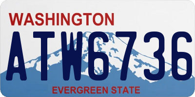 WA license plate ATW6736
