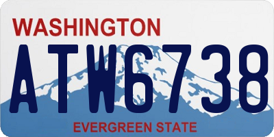 WA license plate ATW6738