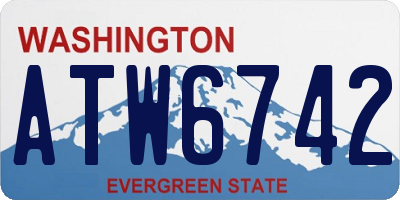 WA license plate ATW6742