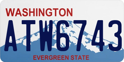 WA license plate ATW6743