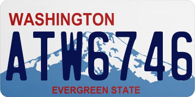WA license plate ATW6746