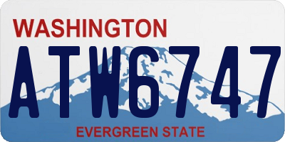 WA license plate ATW6747
