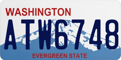 WA license plate ATW6748