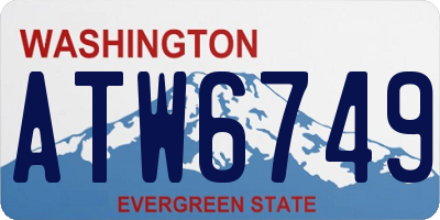 WA license plate ATW6749